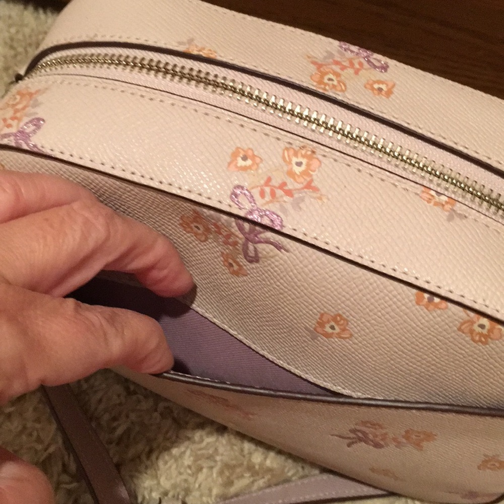NWT Coach small purse bag Crossbody pink flower HP - Picture 7 of 10
